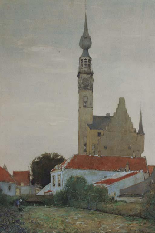 Leendert van der Vlist - A view in Veere
