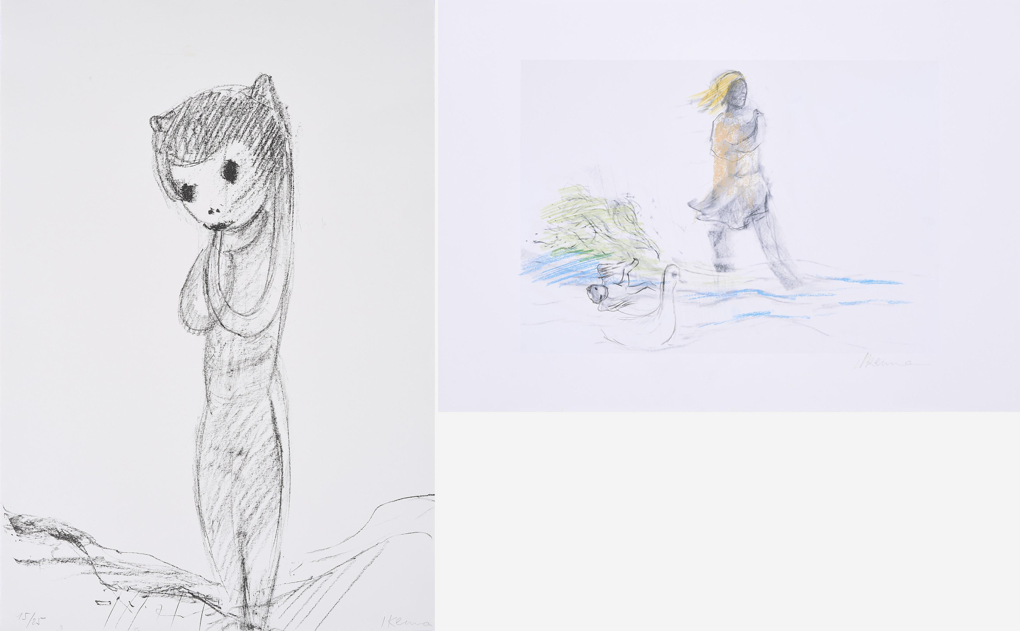 Leiko Ikemura - Konvolut von 2 Druckgrafiken.