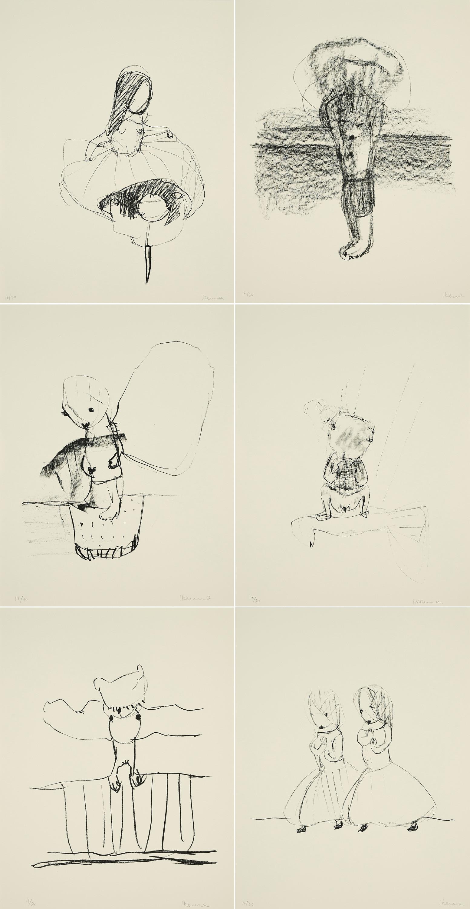 Leiko Ikemura - Mappe mit 16 Lithografien.