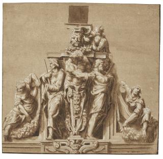 Lelio Orsi - An Elaborate Design For A Decoration Over A Mantle Piece