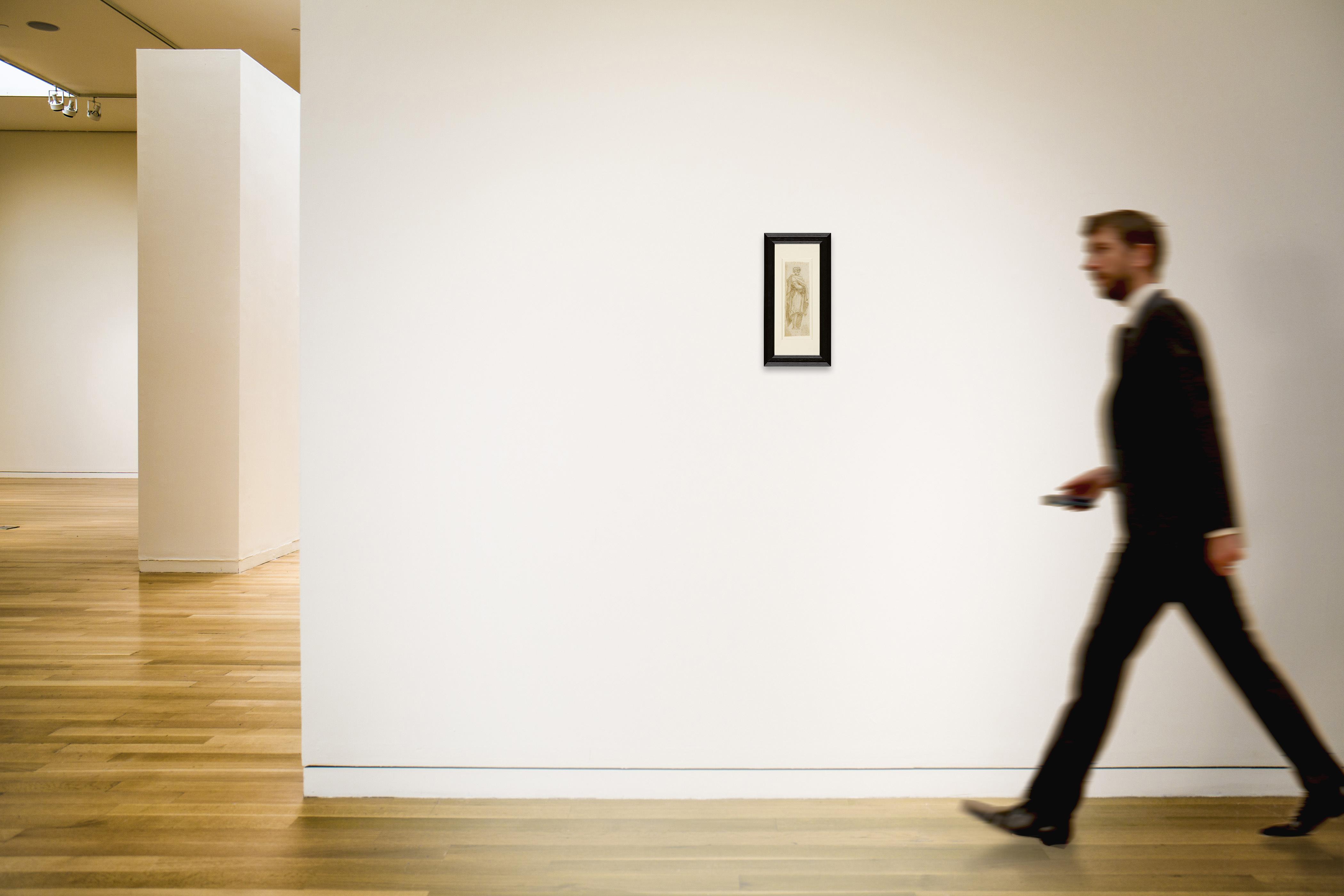 Lelio Orsi - Recto: Figure Study Of A Bearded Man, Design For A Telamon Verso:  Study Of A Head And A Butterfly