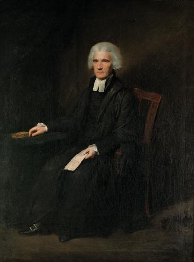 Lemuel Francis Abbott - Portrait of John Grant of Kilgraston (d.1793), full-length, seated, in black gown with white bands, a letter in his left hand, his right hand resting on a table