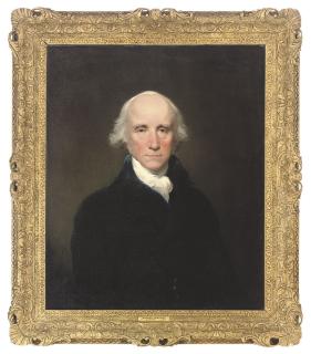 Lemuel Francis Abbott - Portrait of Warren Hastings (1732-1818), Governor-General of Bengal, bust-length, in a blue coat and white stock