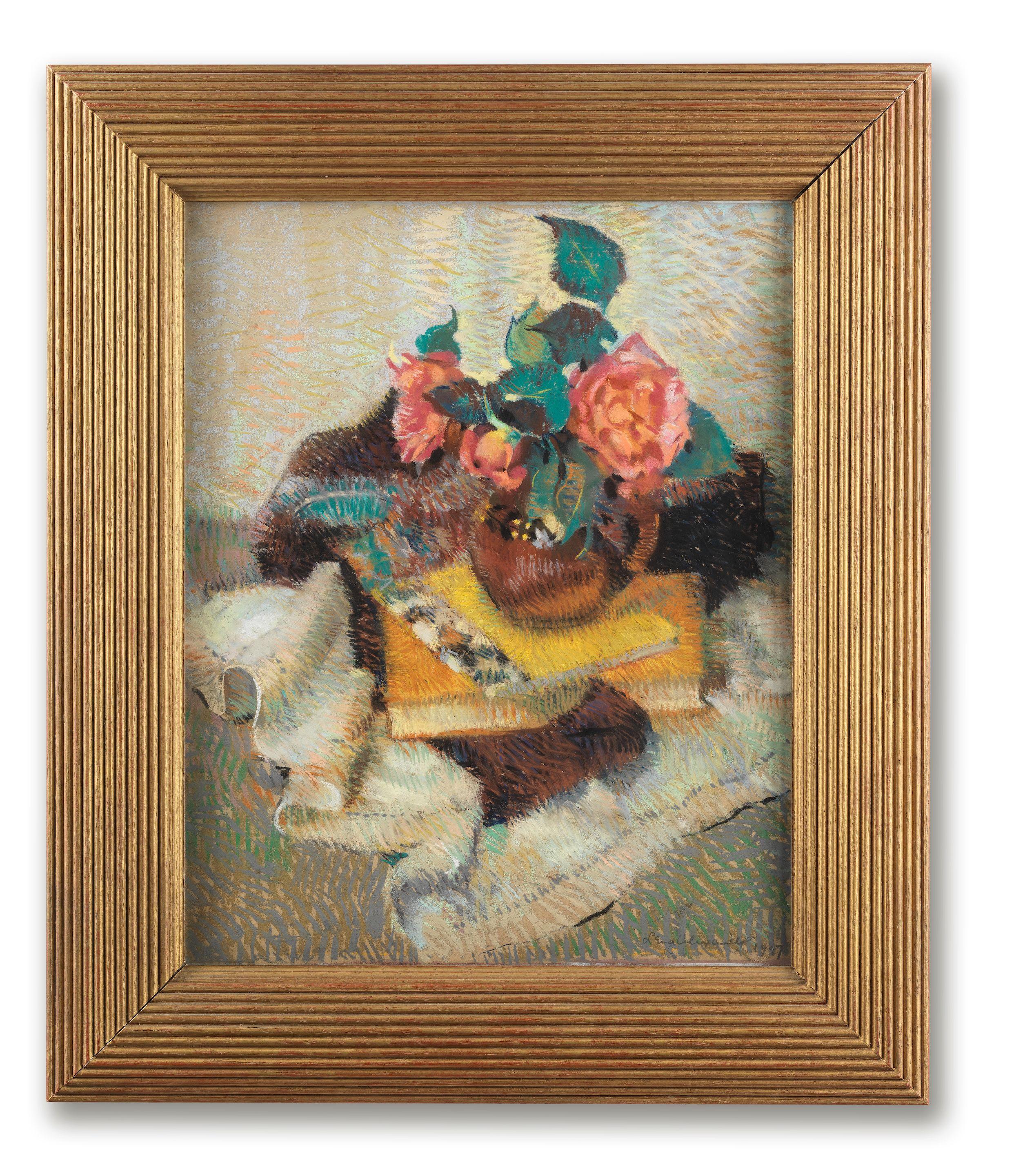 Lena Alexander - Still life of roses and books