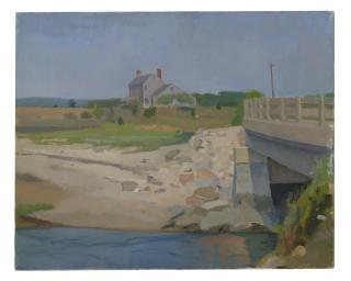 Lennart Anderson - Bridge And Distant House At South Dartmouth