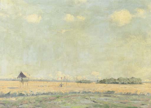 Leo Eland - An Indonesian landscape with scarecrow