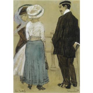 Leo Gestel - Conversation On The Boulevard, Scheveningen