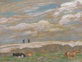 Leo Gestel - Landschap figuren koeien paard
