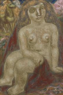Leo Gestel - Seated Nude With Horses