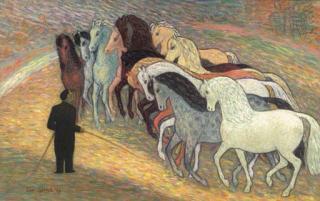 Leo Gestel - Stalmeester Met Twaalf Circuspaarden - Equerry With Twelve Circushorses