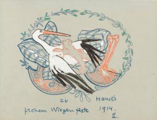 Leo Putz - Adebar mit Baby