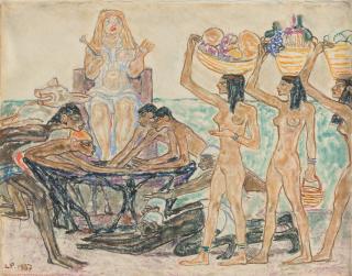 Leo Putz - Das Walten der Hausfrau.