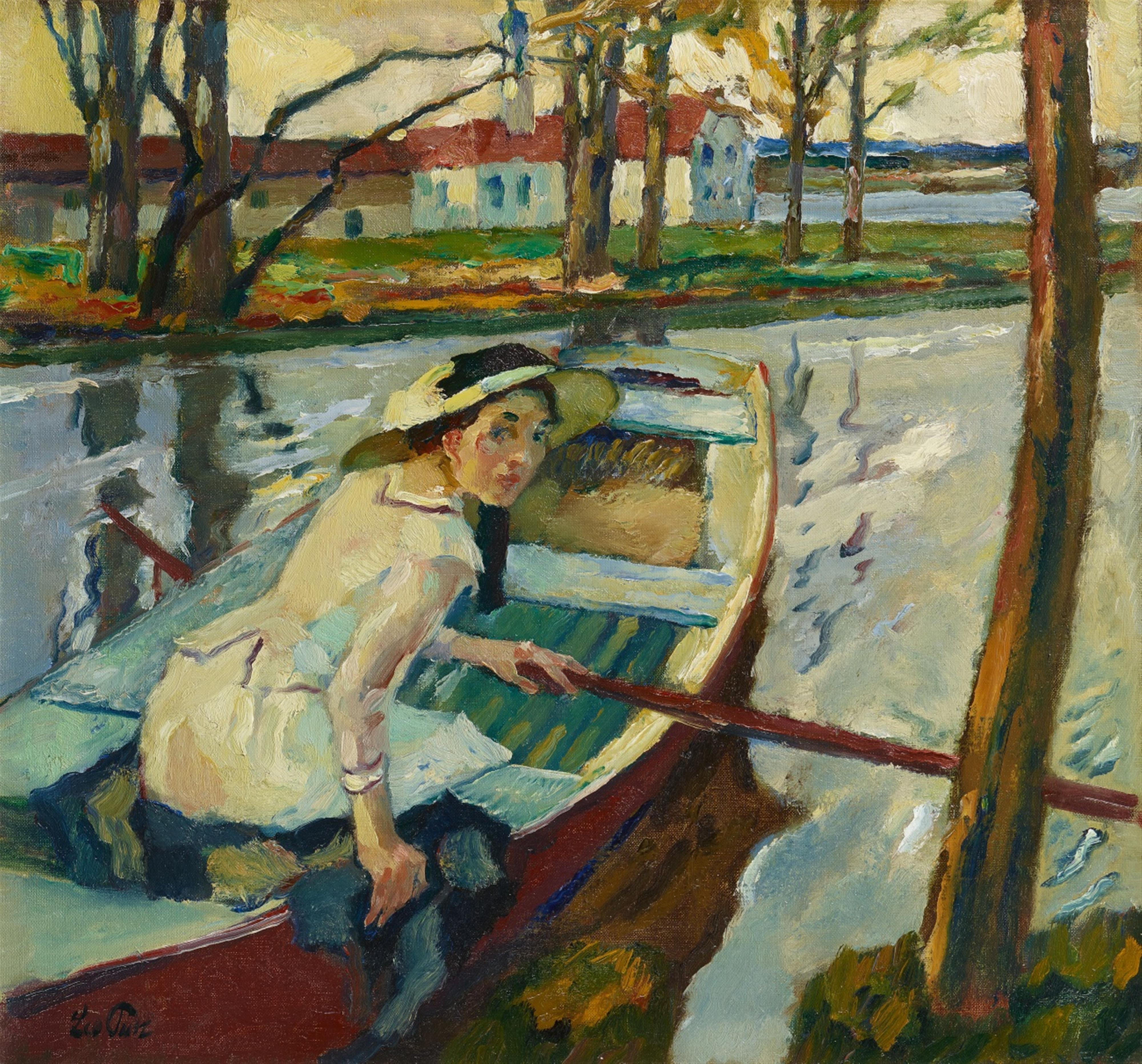 Leo Putz - Mädchen im Ruderboot