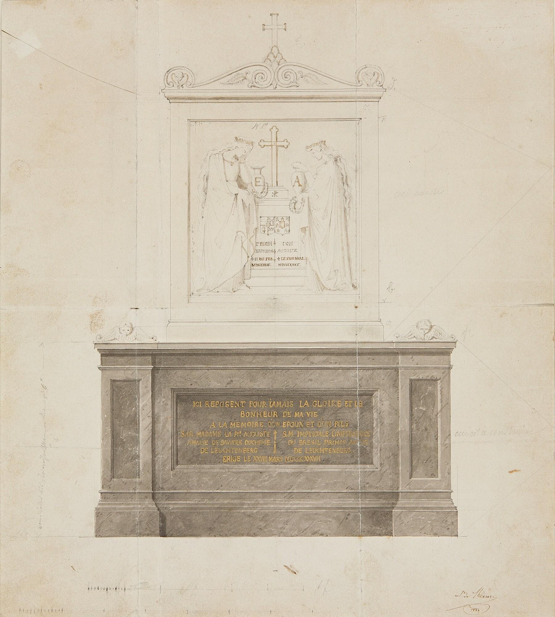 Leo von Klenze - Entwurf für ein Grabmal für zwei Mitglieder des Hauses
