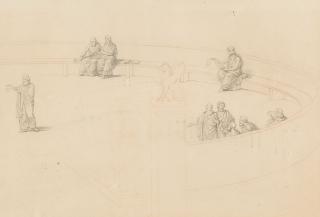 Leo von Klenze - Entwurf zur Staffage der „Idealen Ansicht der Stadt Athen“.