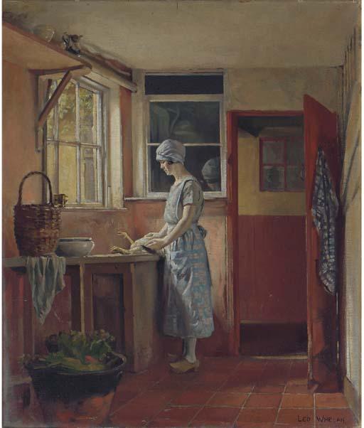 Leo Whelan, R.H.A. - Kitchen interior (recto); and Interior study (verso)