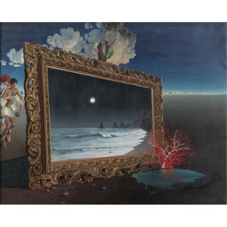 Léon Arthur Tutundjian - Painting In A Surrealist Landscape