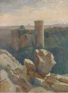 Léon-Auguste Mellé - Ruins Before The Roman Campagna