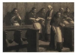 Léon Augustin Lhermitte - Banc de prêtres à Notre-Dame de Paris