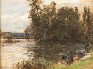 Léon Augustin Lhermitte - Les laveuses de la Marne