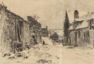 Léon Augustin Lhermitte - Mont-Saint-Père sous la neige ou Effet de neige