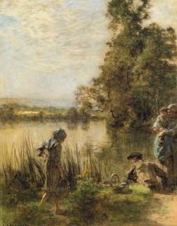 Léon Augustin Lhermitte - Pêcheur Et Sa Famille