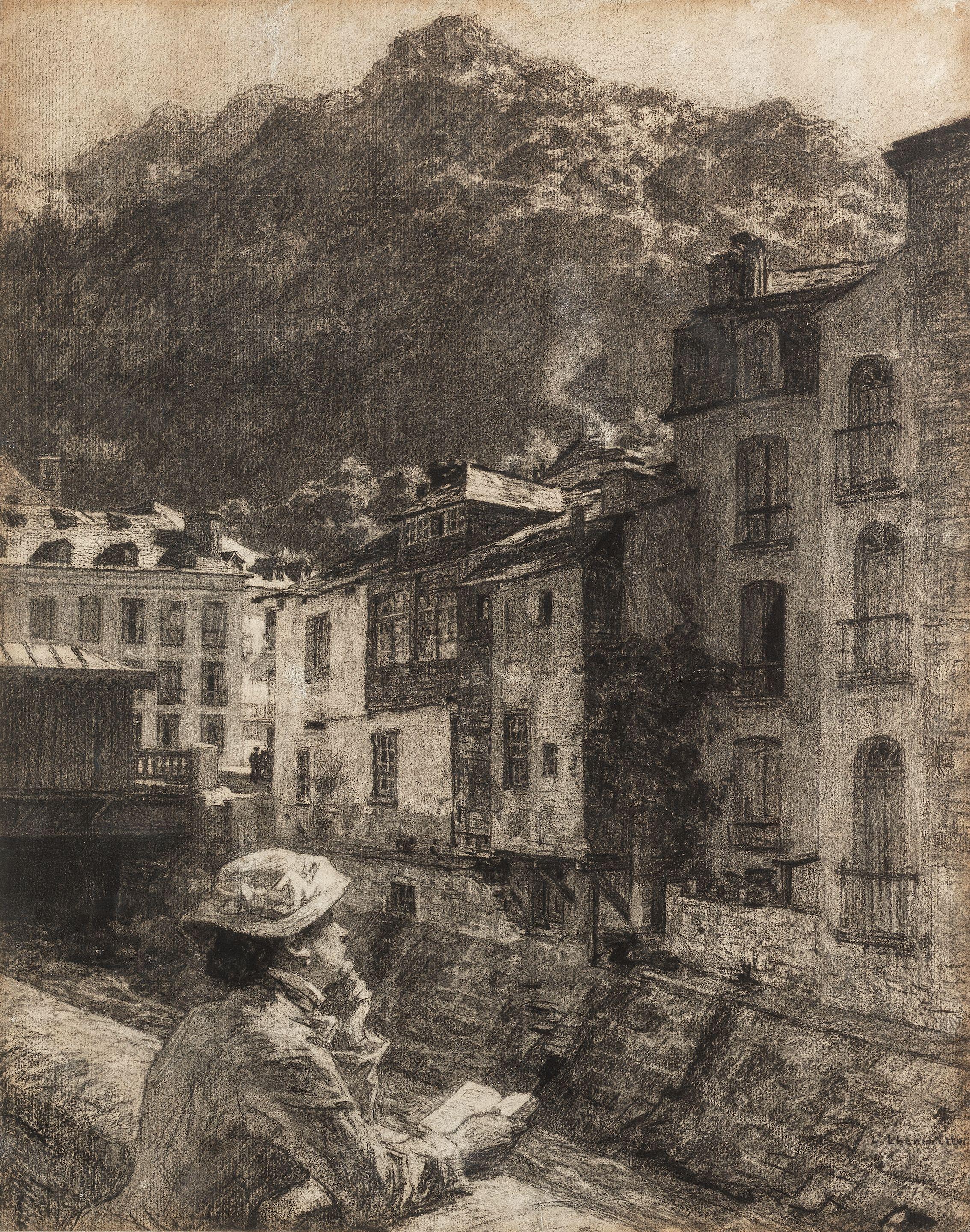 Léon Augustin Lhermitte - Vue a Cauterets, Pyrenees 1881