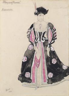 Léon Bakst - Costume design for \'La Belle au Bois Dormant\': Mazurka dancer in pink