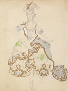 Leon Bakst - Study for \'The Fairy Carnation\' from The Sleeping Princess, 1921 unframed