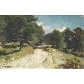 Léon Bonnat - French Chemin En Foret De Fontainebleau