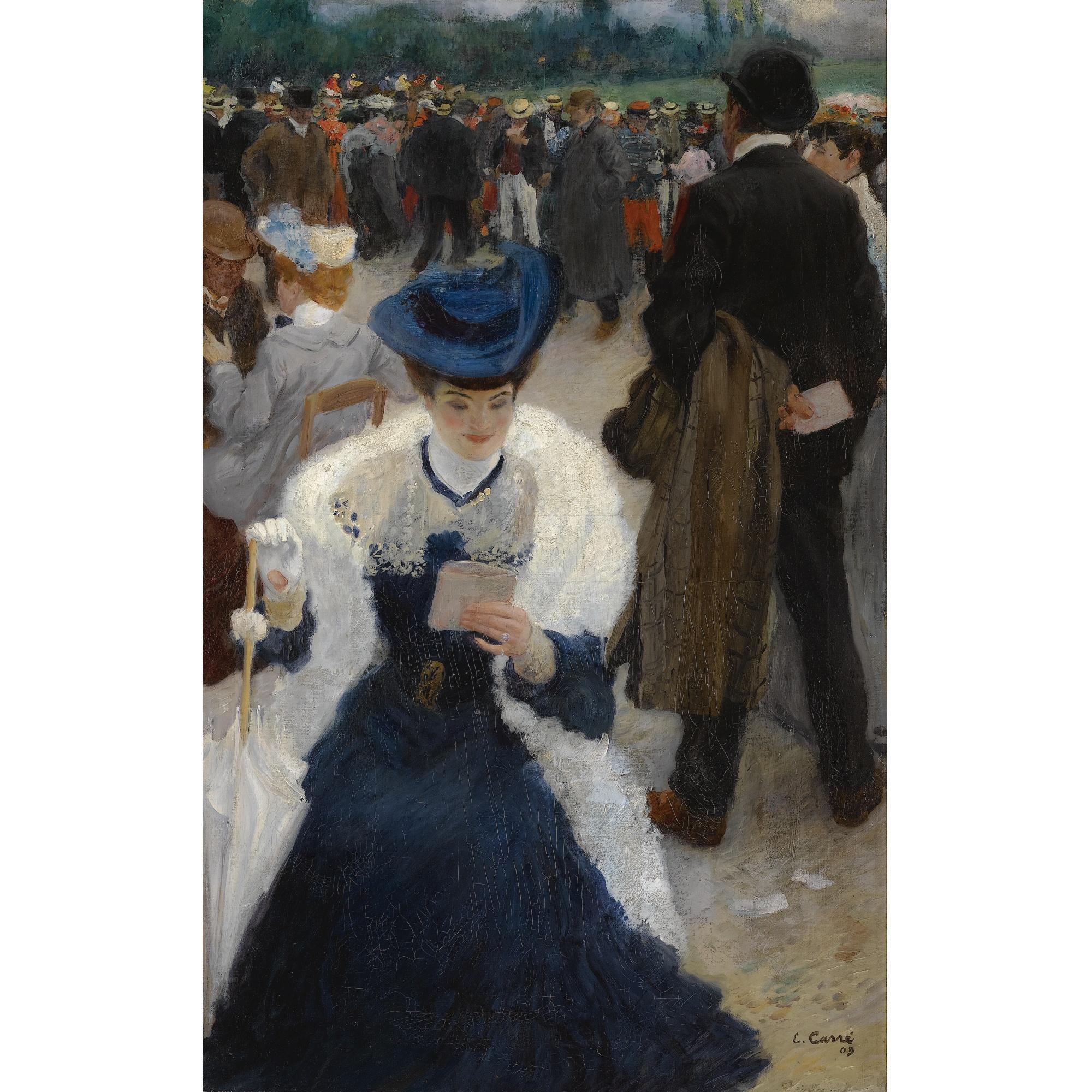 Léon Carré - French une Elegante Aux Courses