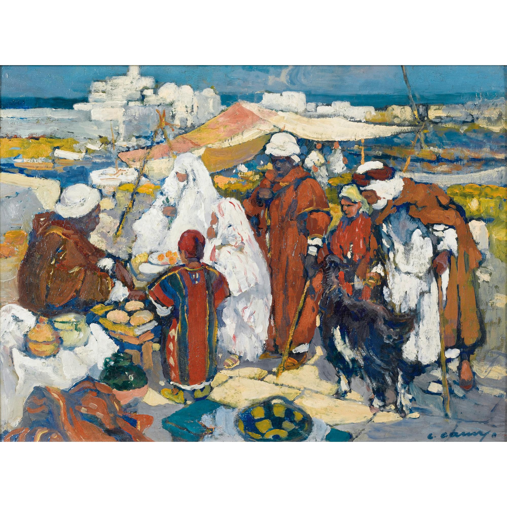 Léon Cauvy - Marché Devant L\'Amirauté D\'Alger Léon Cauvy