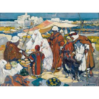 Léon Cauvy - Marché Devant L\'Amirauté D\'Alger Léon Cauvy