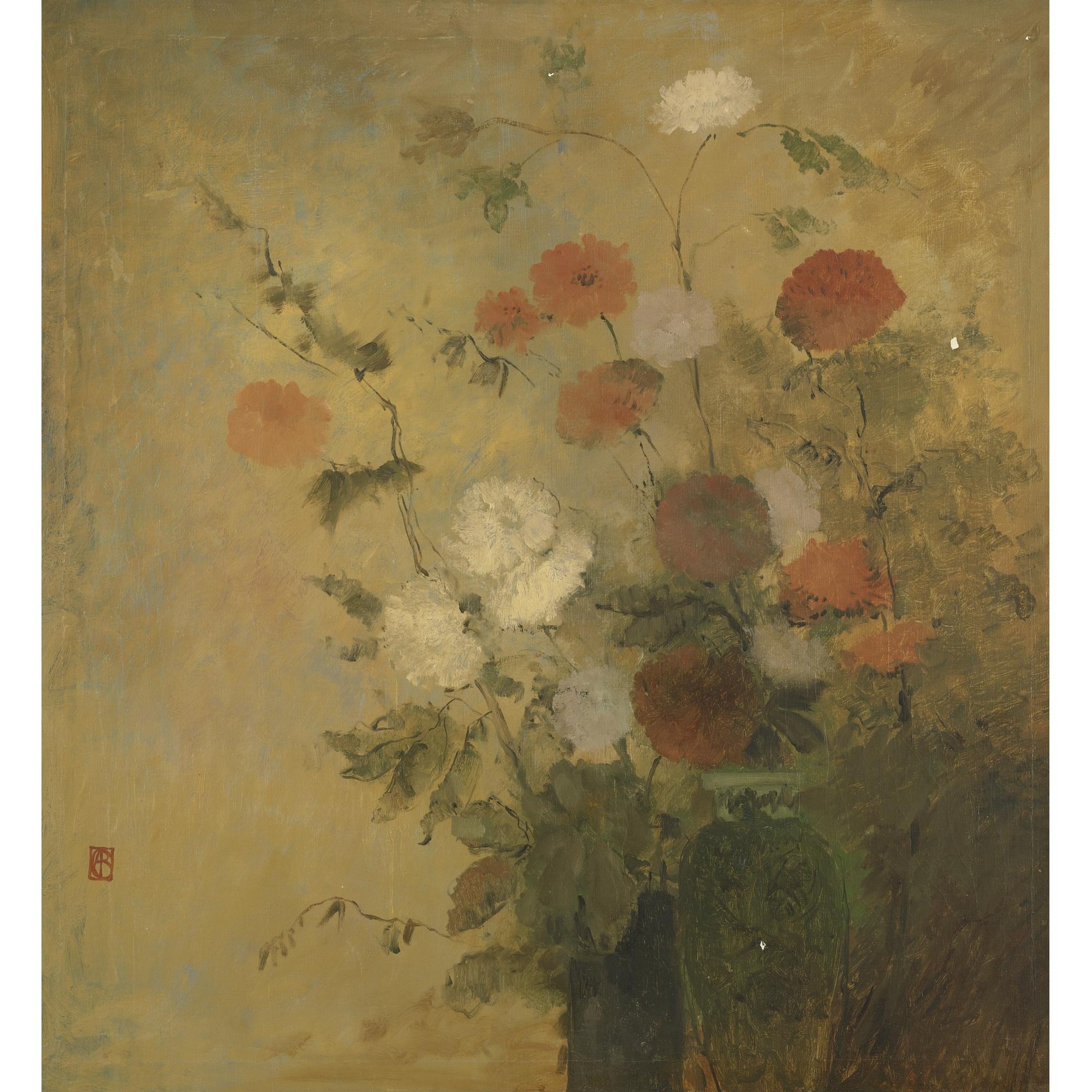 Leon Dabo - Flowers In A Vase