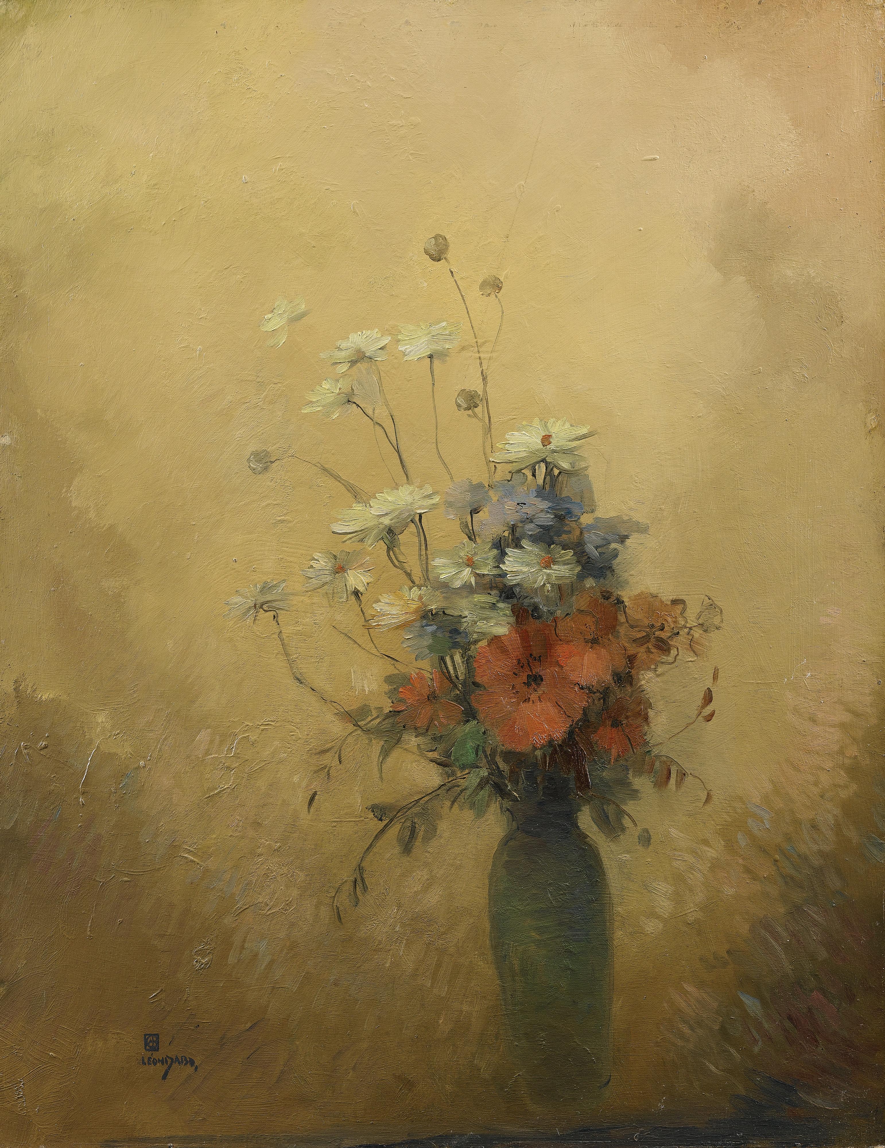 Léon Dabo - Flowers In A Vase