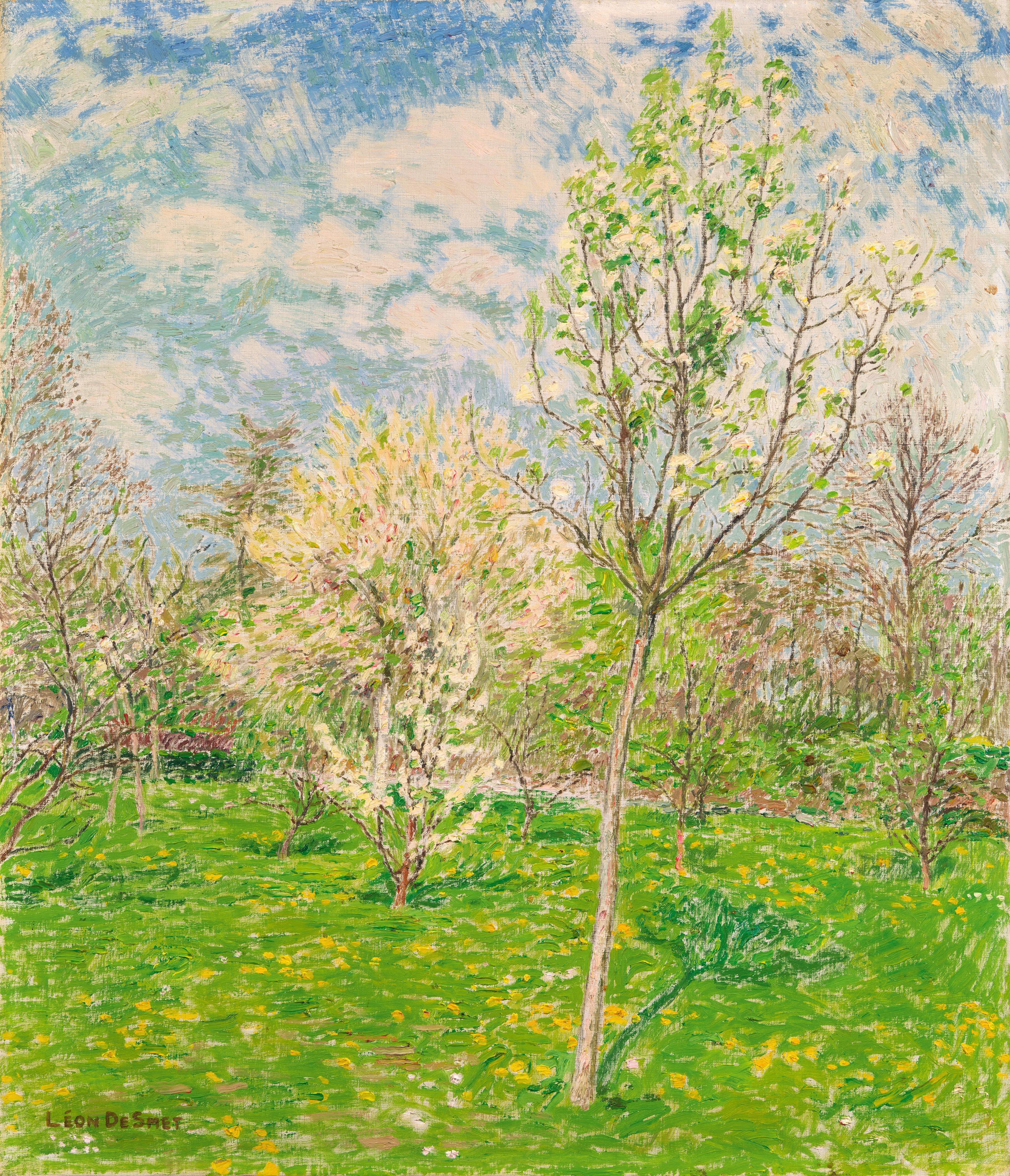 Léon de Smet - Blühende Bäume (Obstbaumwiese)
