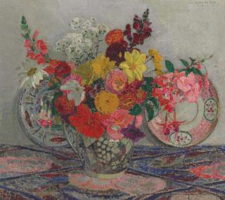 Leon De Smet - Dahlias Et Bégonias