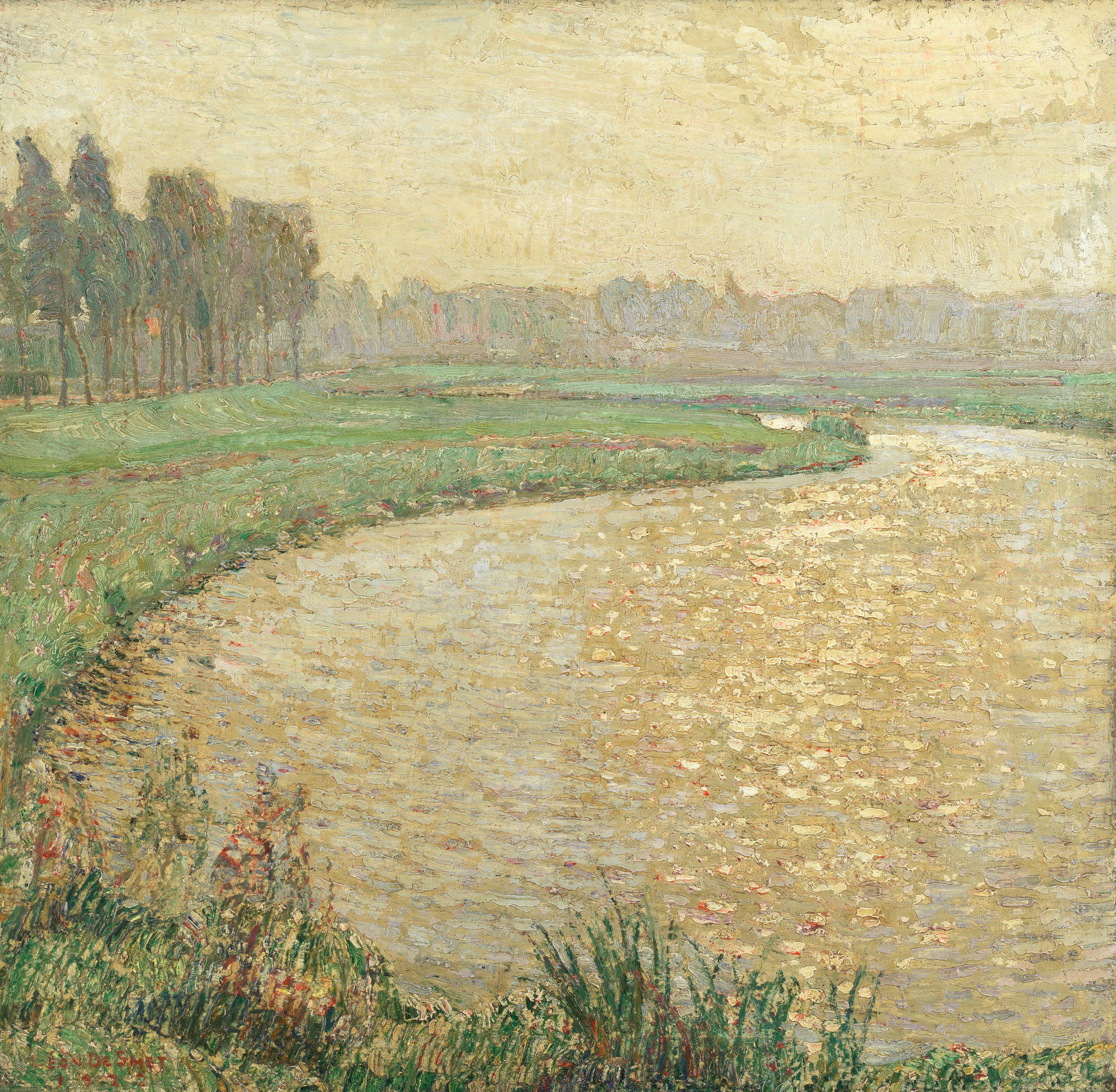 Léon De Smet - Rivierlandschap