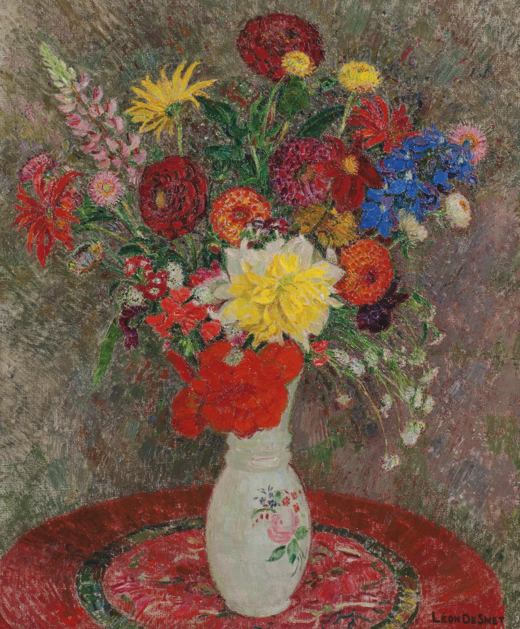 Léon De Smet - Vase De Fleurs