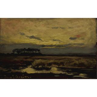 Léon Duval-Gozlan - Marshlands At Sunset