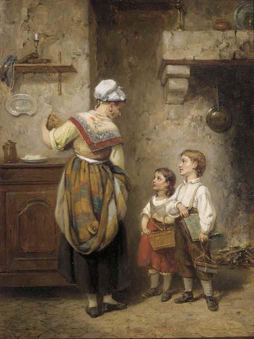 Léon Emile Caille - Taking lunch to school