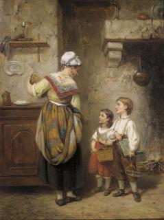 Léon Emile Caille - Taking lunch to school