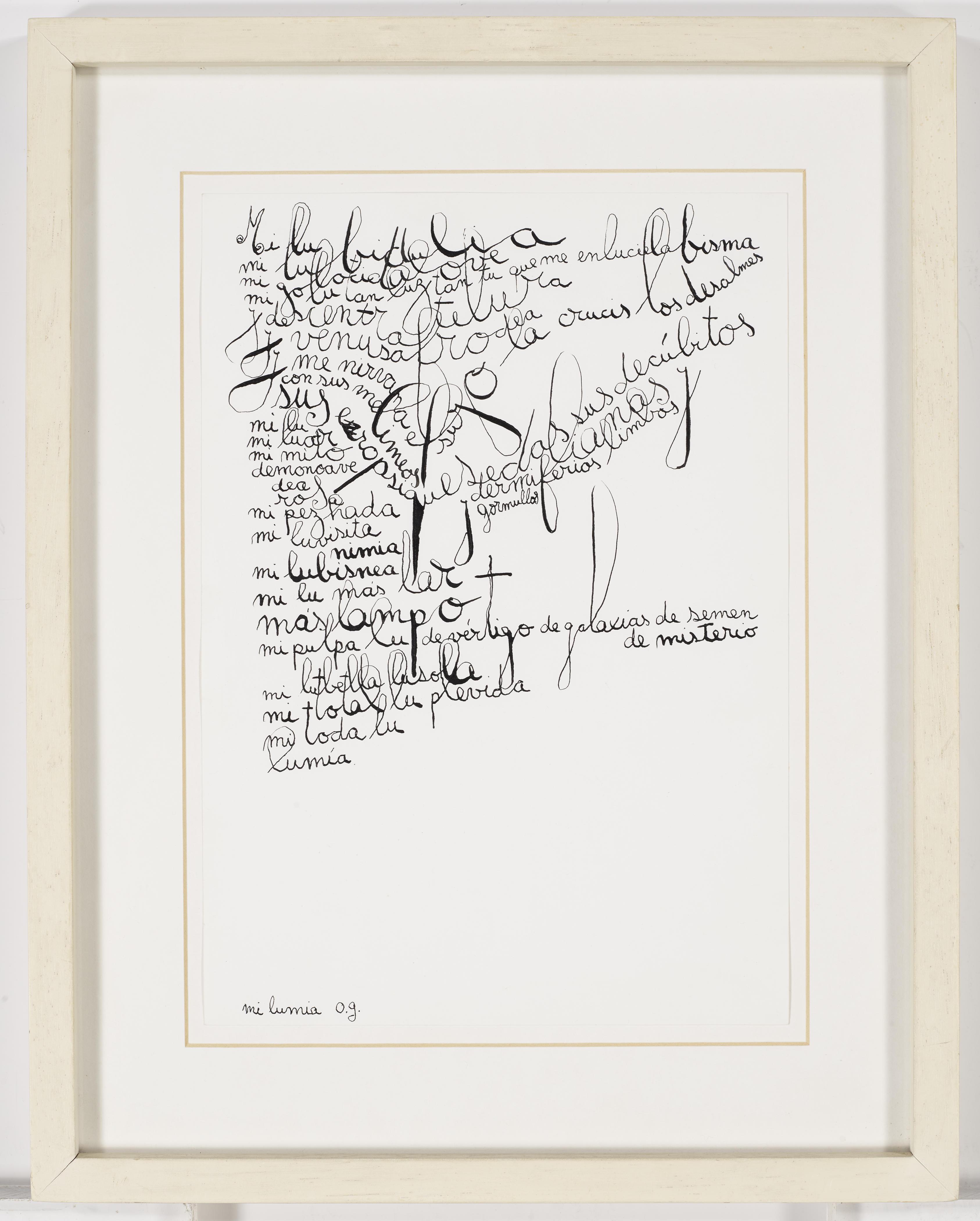 León Ferrari - Milumia o.g. (Manuscrito del poema \