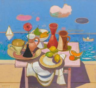 Leon Francesco Morrocco RSA RGI - Still Life on a Beach Patio