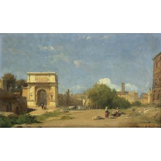 Léon-François-Antoine Fleury - L\'Arc De Titus À Rome