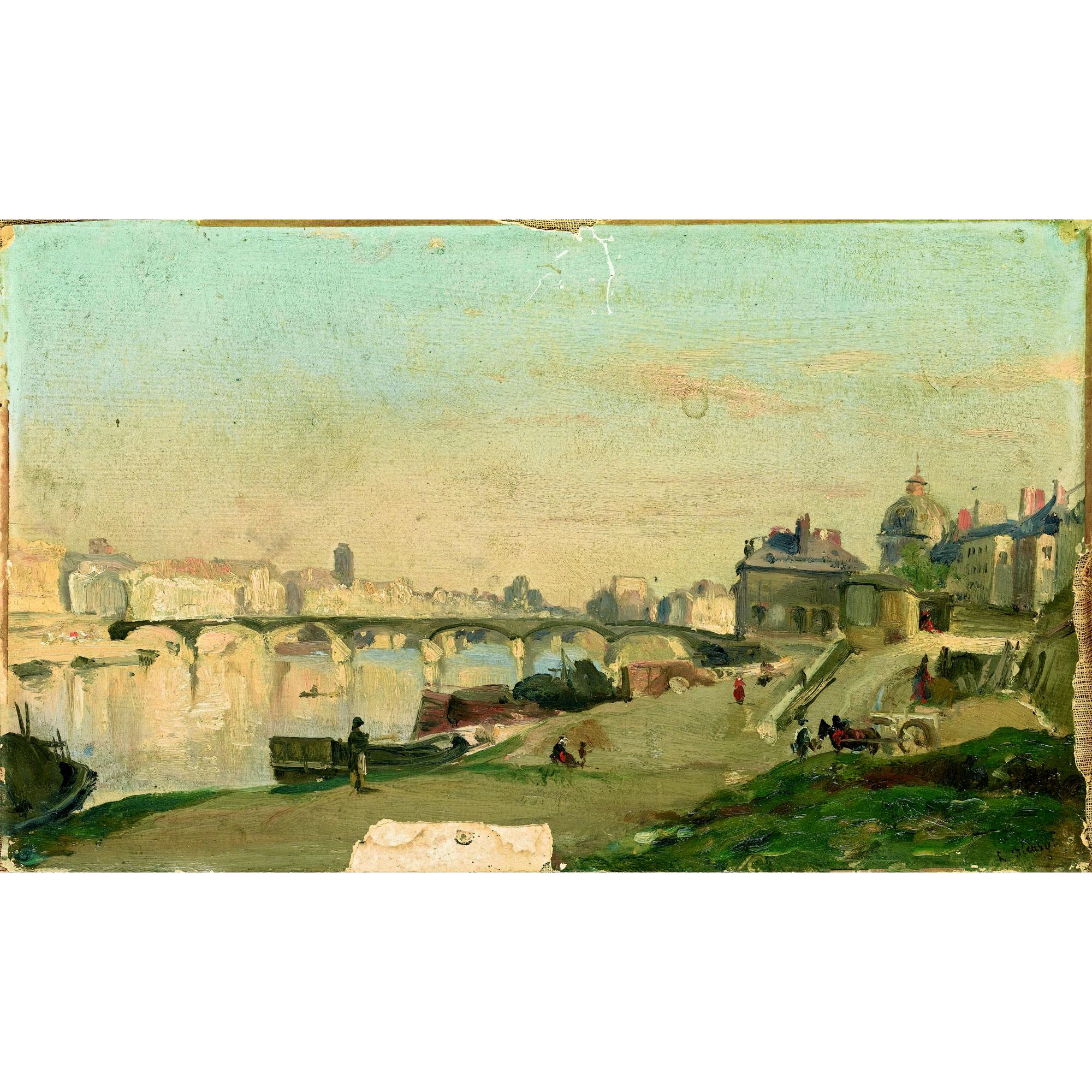 Léon-François-Antoine Fleury - Vue Du Pont Neuf À Paris