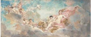 Léon François Comerre - Cupid And Aphrodite With The Apple of Paris