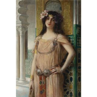 Léon-François Comerre - French A Bejeweled Harem Beauty