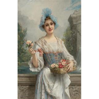 Léon-François Comerre - French The Flower Seller