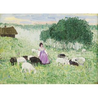 Leon Gaspard - A Russian Shepherdess